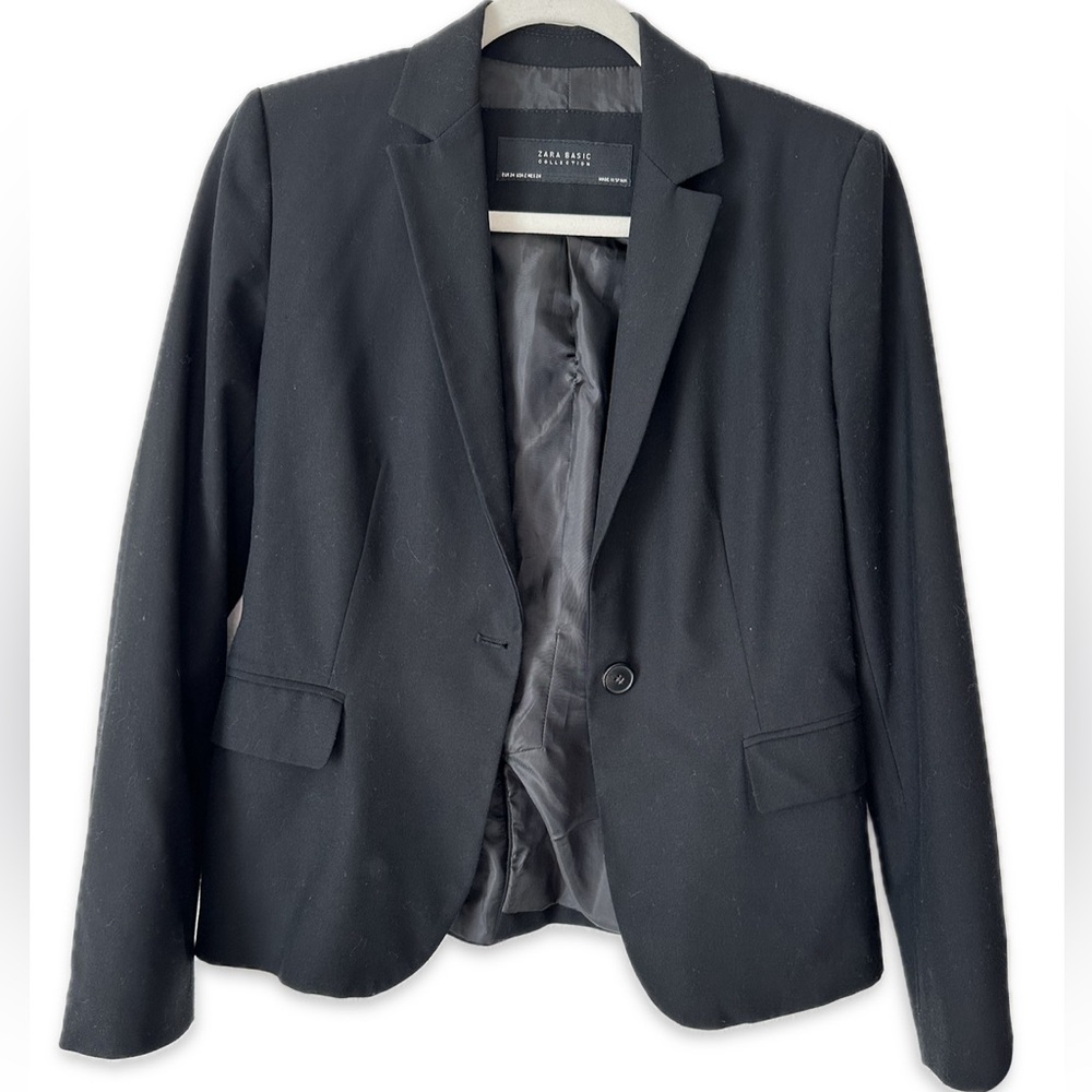 Zara Classic Collection Black Blazer Jacket Size 2